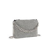 Sac messager à bandoulière avec chaîne et diamants intégrés